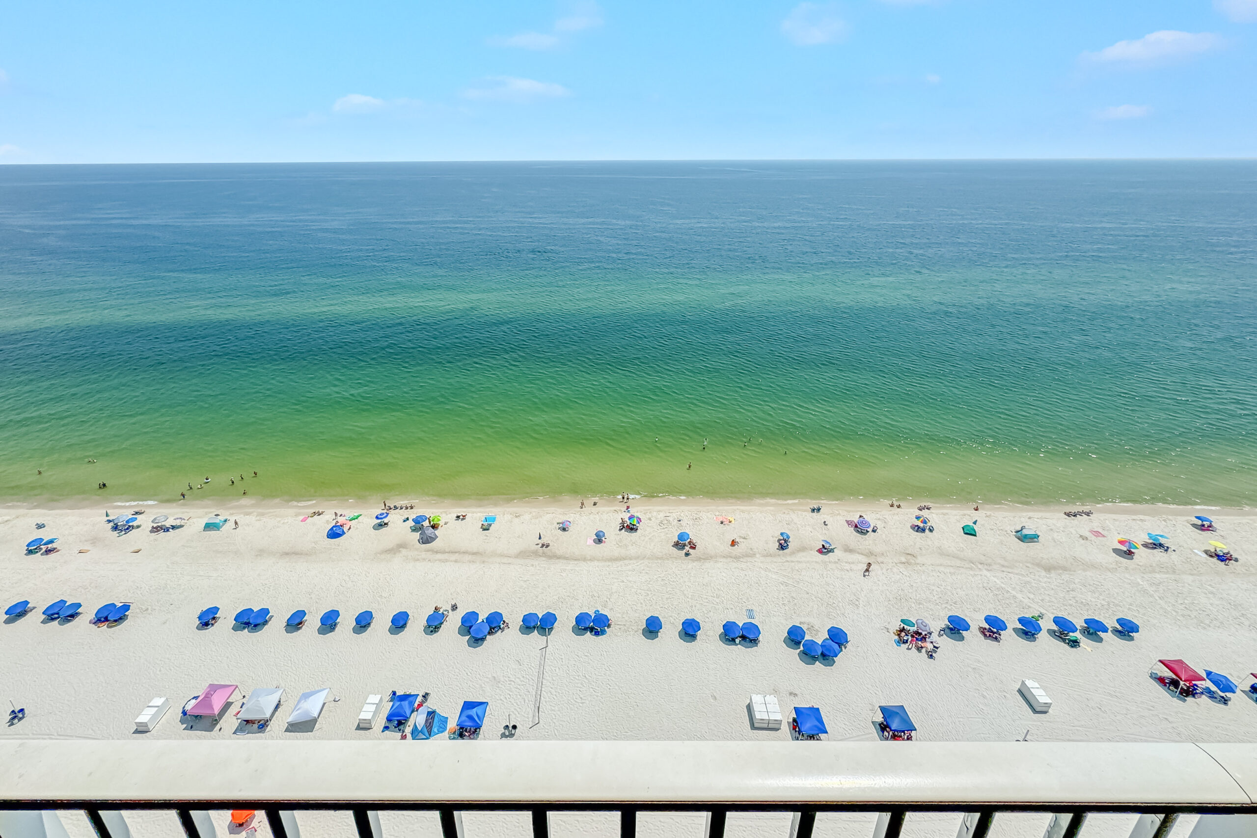 White sandy Gulf Shores beach directly outside the condo